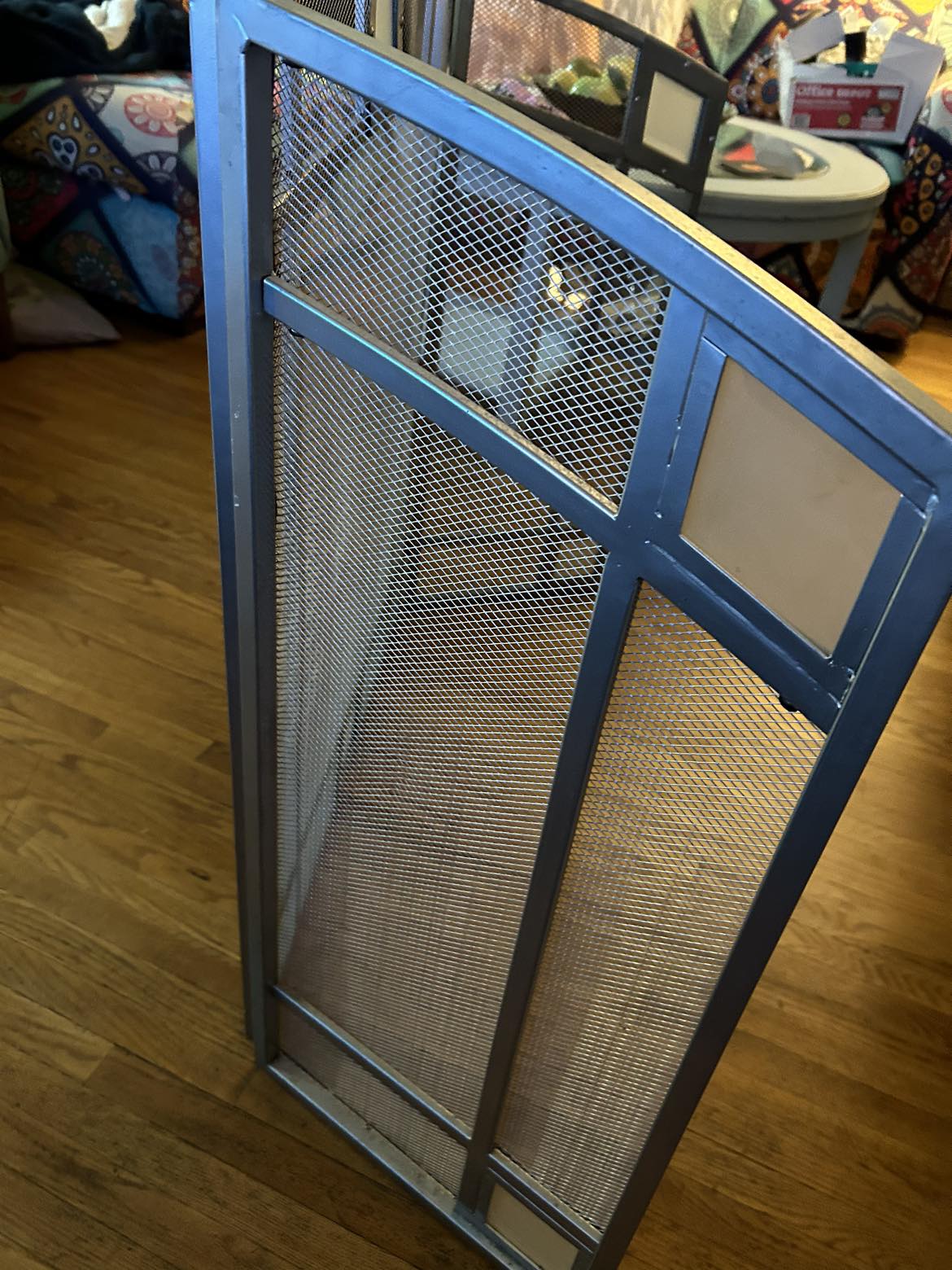 Contemporary Silver Mesh, 3 panel fireplace screen - photo 3