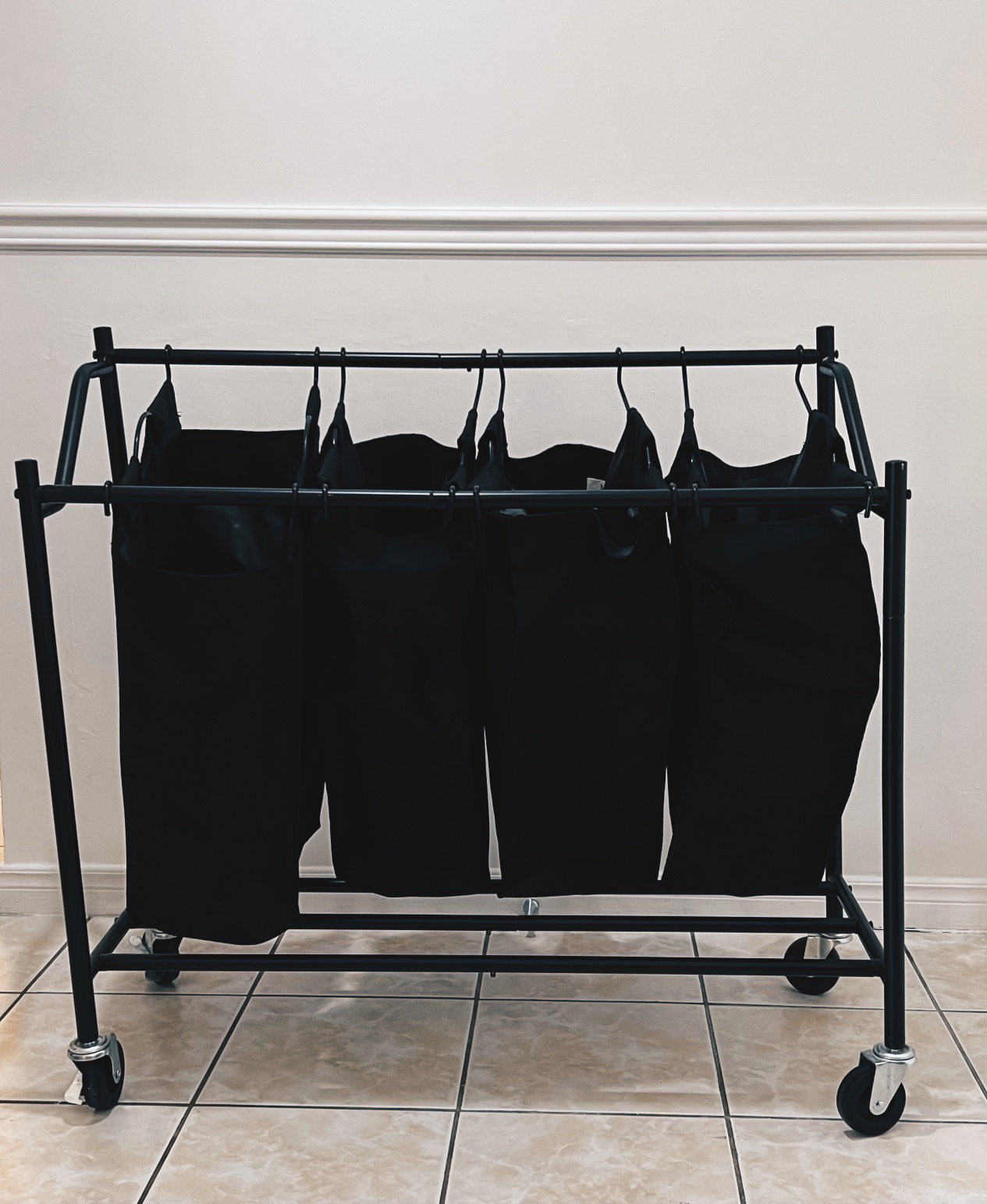 Laundry basket heavy duty material / 4 bags (all black design) - photo 5