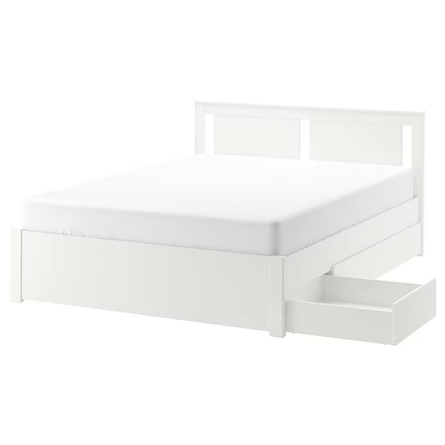 Full/Double White Bed Frame - IKEA Songesand