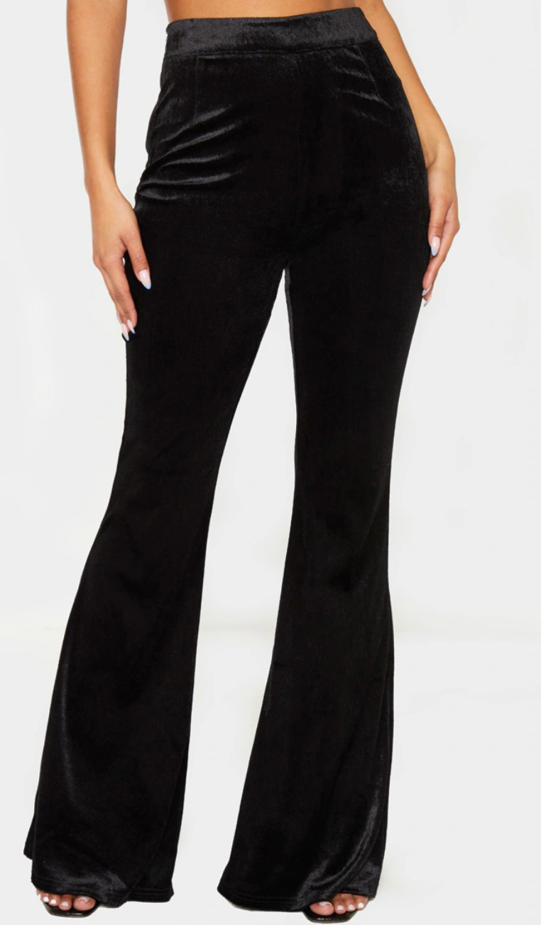#freecycle Black velvet flared pants