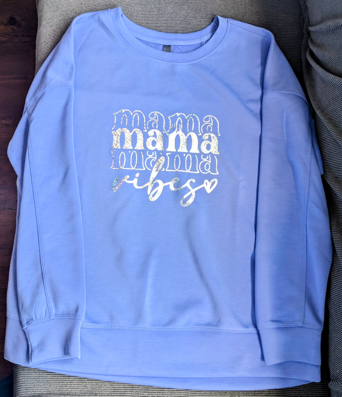 Custom 'Mama vibes' crewneck sweatshirt $25 size XL