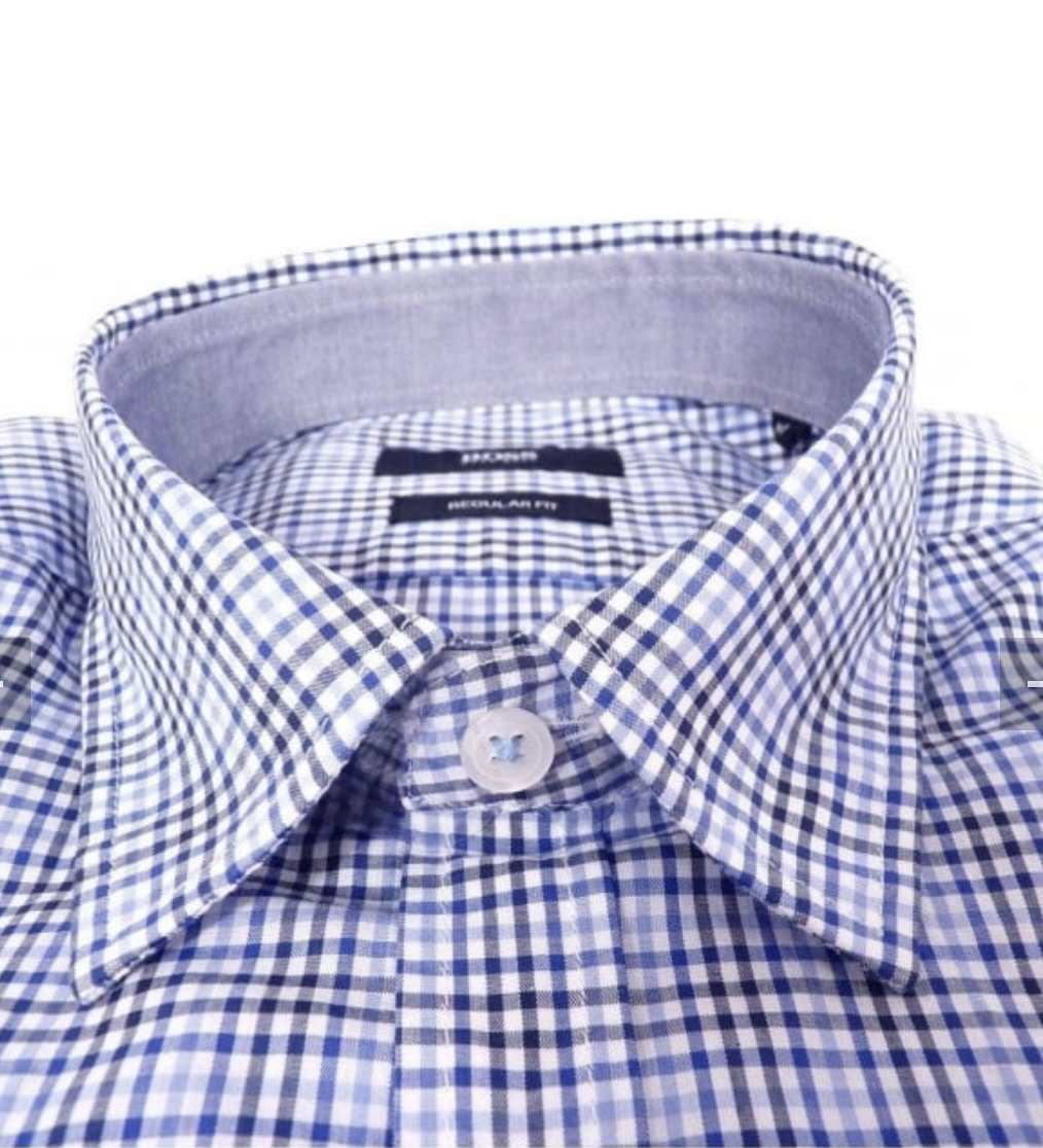 Men’s Medium Hugo Boss Blue Luca Short Sleeve Check Shirt image indicator(2)