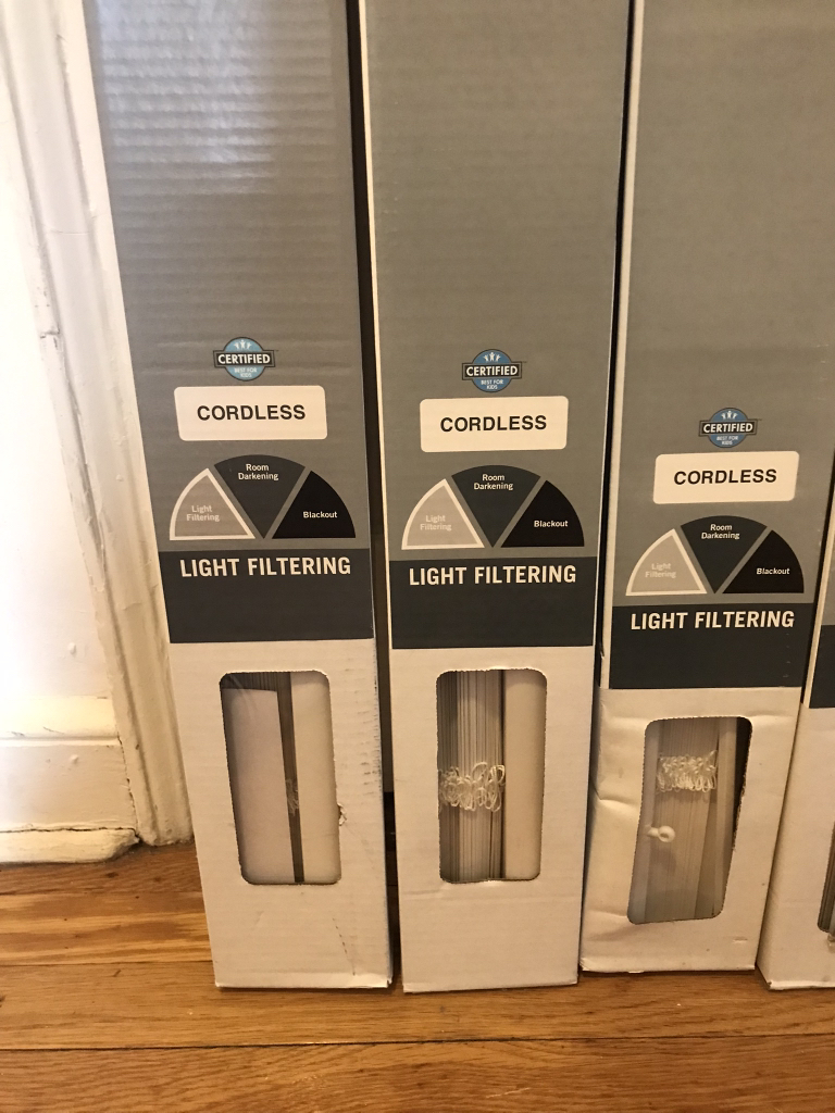 5 Brand New White 1 inch Cordless White Vinyl Blinds - photo 4