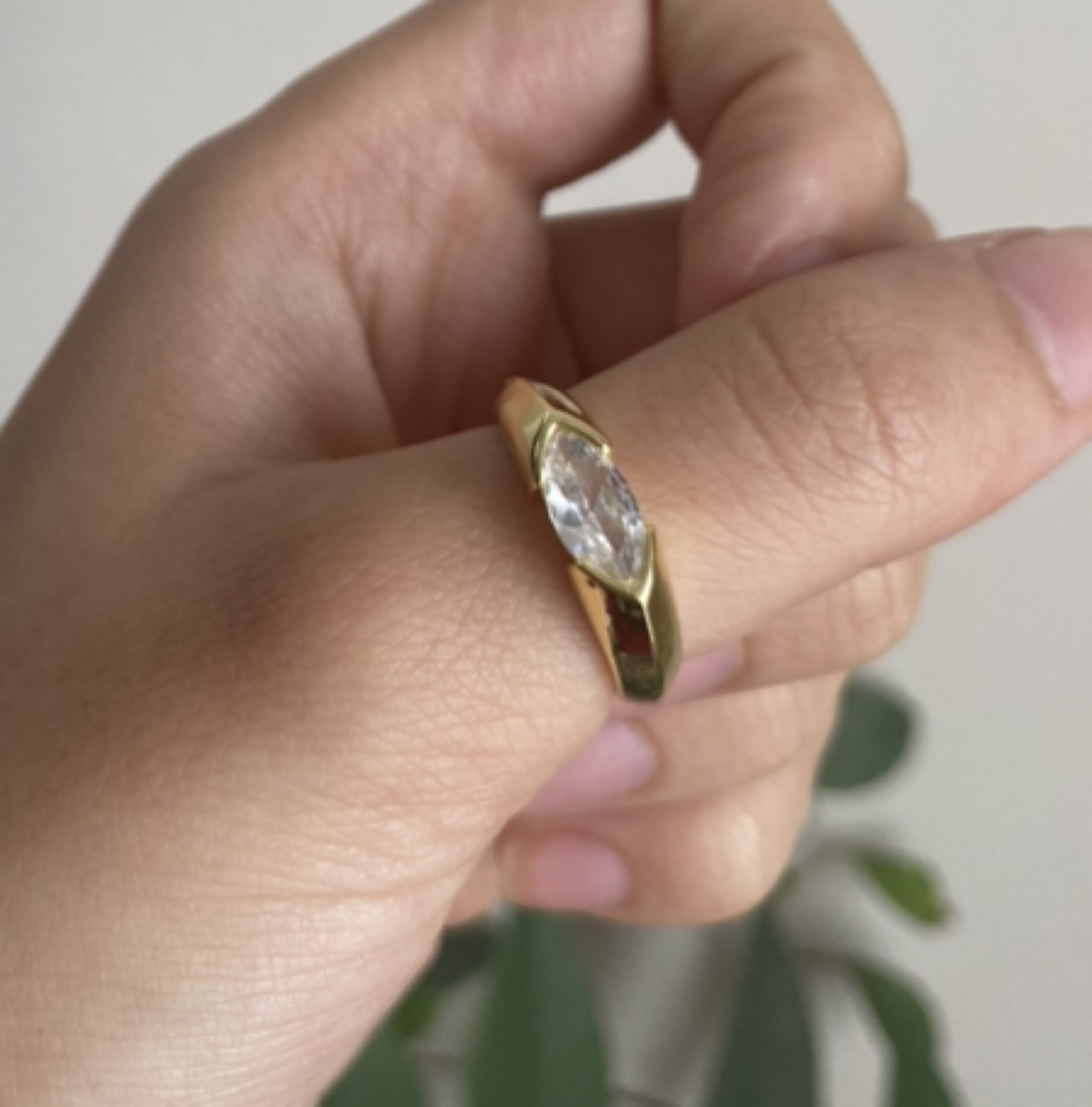 18k plated cz ring