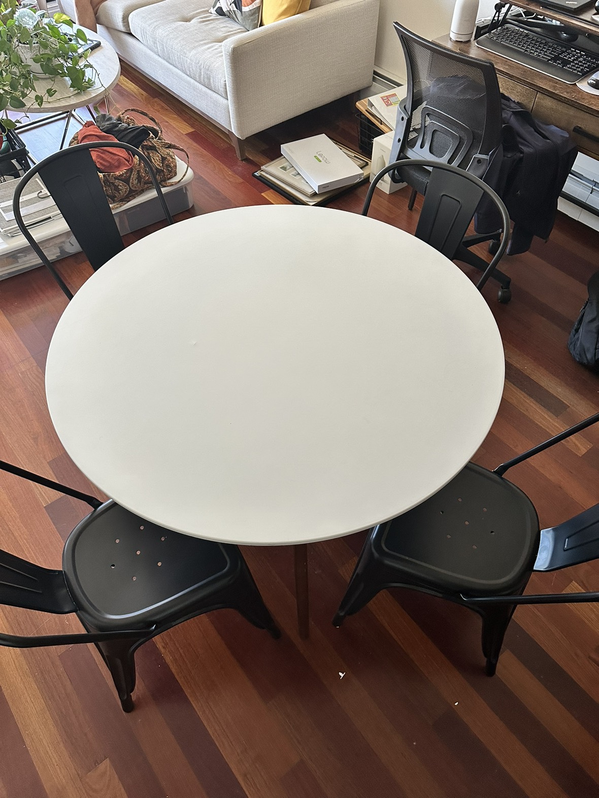 Industrial table and chairs