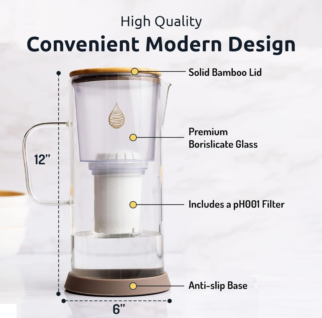 pH Restore Glass Alkaline Water Pitcher - photo 2