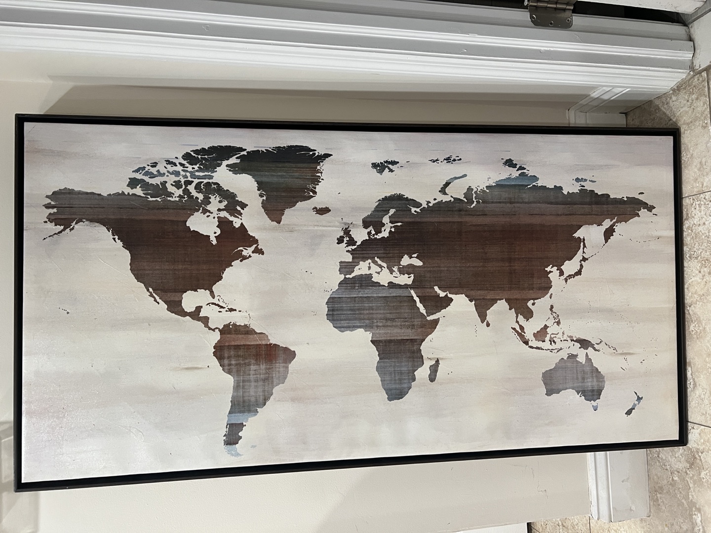 Framed Wood World Map