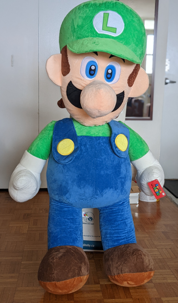 giant 4ft tall Luigi stuffie