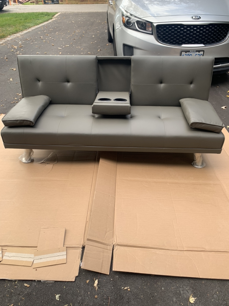 66'' Vegan Leather Sofa - NEW thumbnail