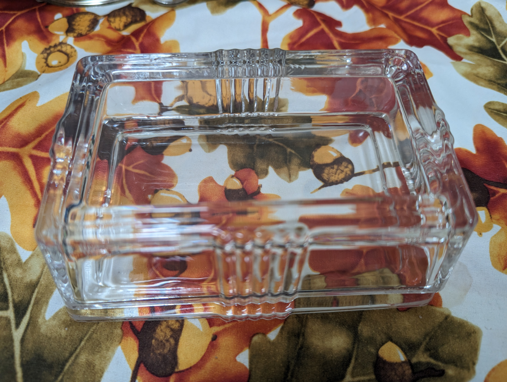 Clear Glass Vintage Butter Dish image indicator(2)