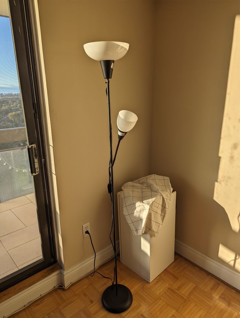 Two IKEA Floor Lamps with Bulbs