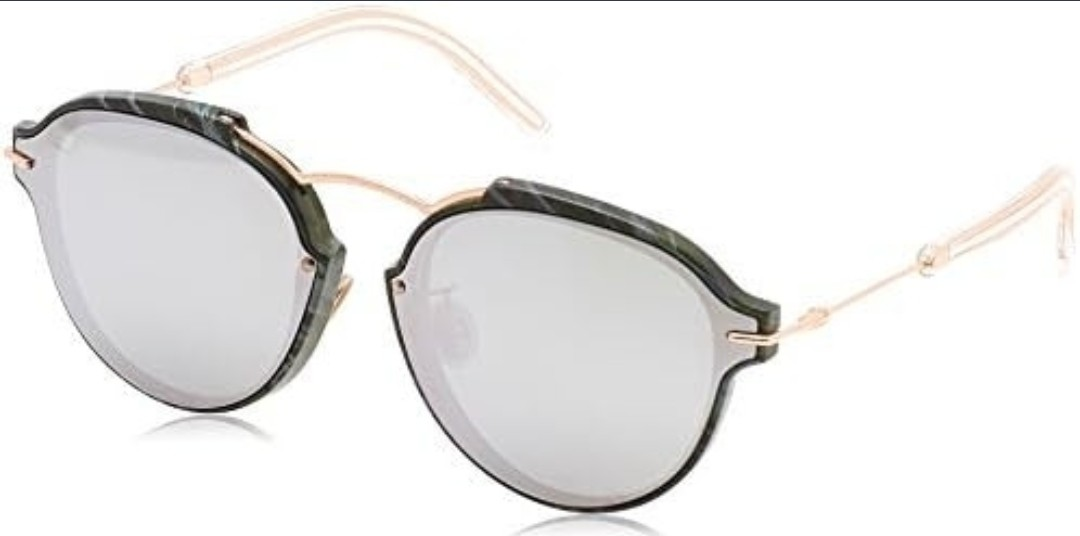 NEW IN CASE Authentic Dior Green Marble Gold Sunglasses - photo 2