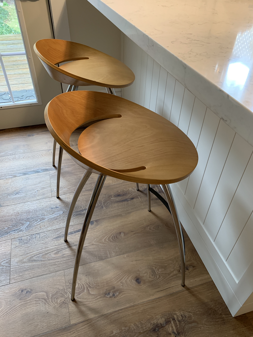 Two stylish swivel counter stool