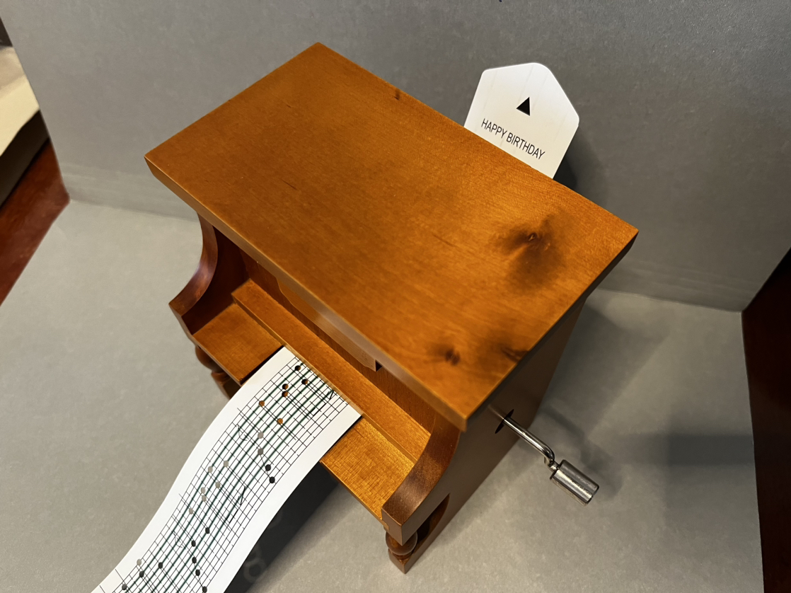 DIY hand crank paper strip music boxes