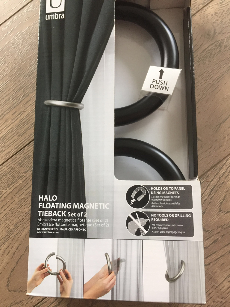 Umbra Twilight Curtain Rod and Halo Floating Magnetic Tie Backs image indicator(5)