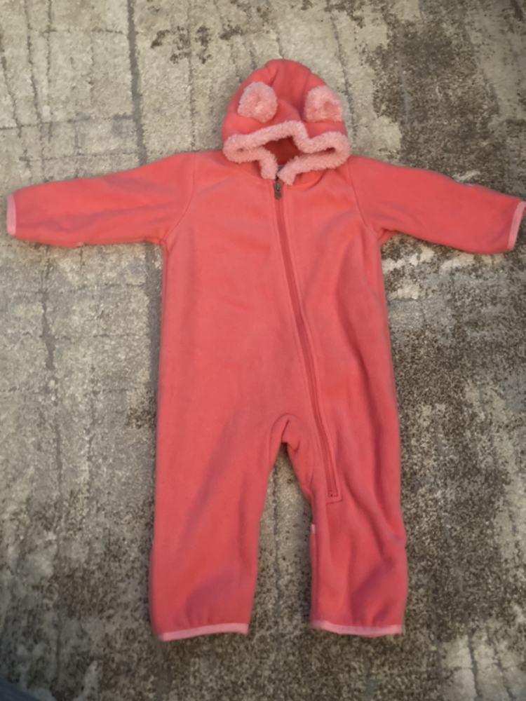 Baby Columbia 6-12 fleece bunting onesie for fall & winter thumbnail