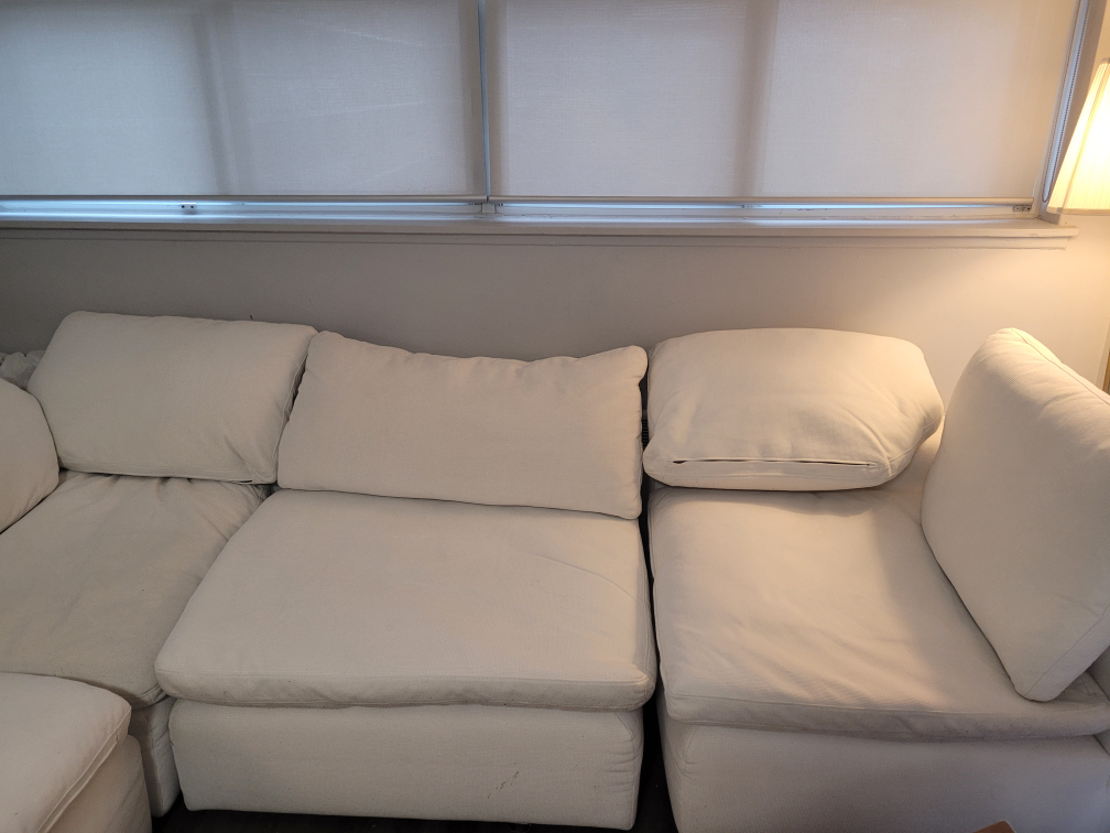 Large 5 seater White Sofa - photo 3