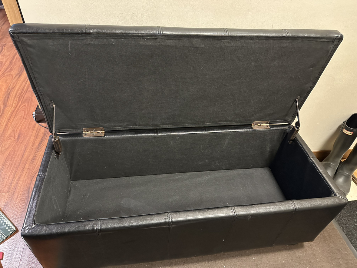 Black entry way ottoman shoe bench - photo 2