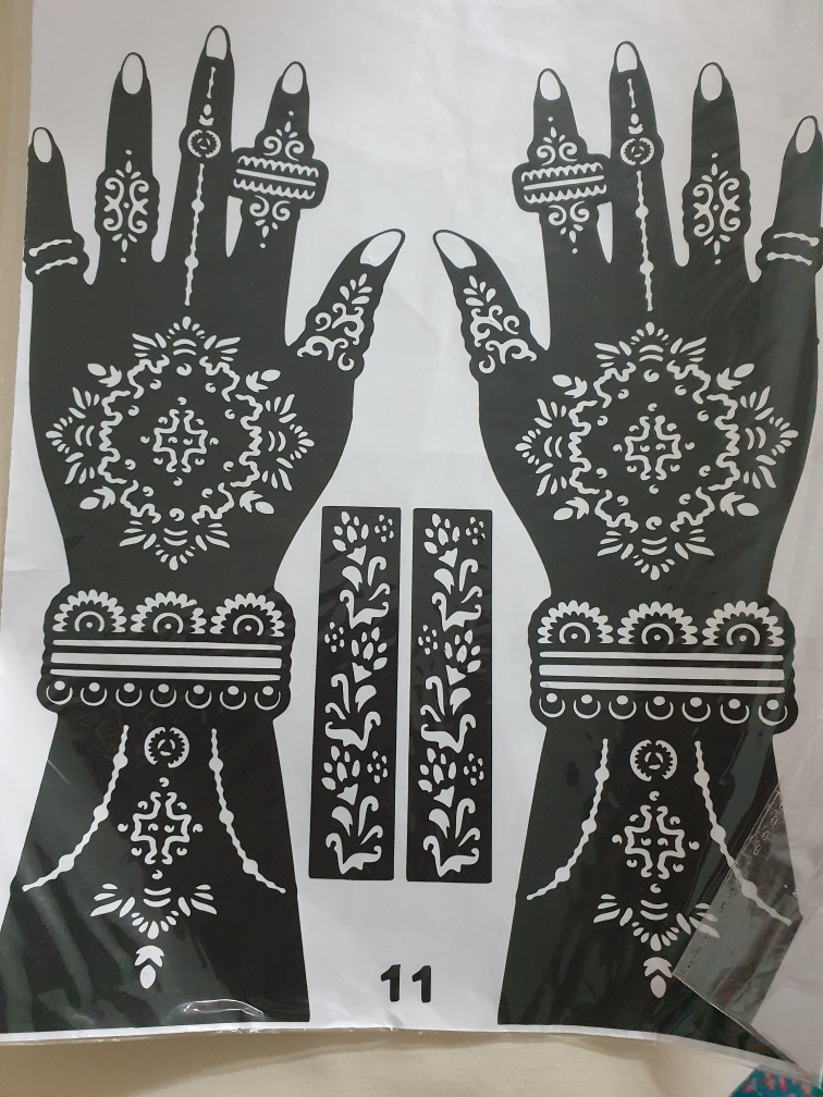 Mehendi / Henna (Bridal) Stencil stickers (Reuseable) Pakistani image indicator(9)