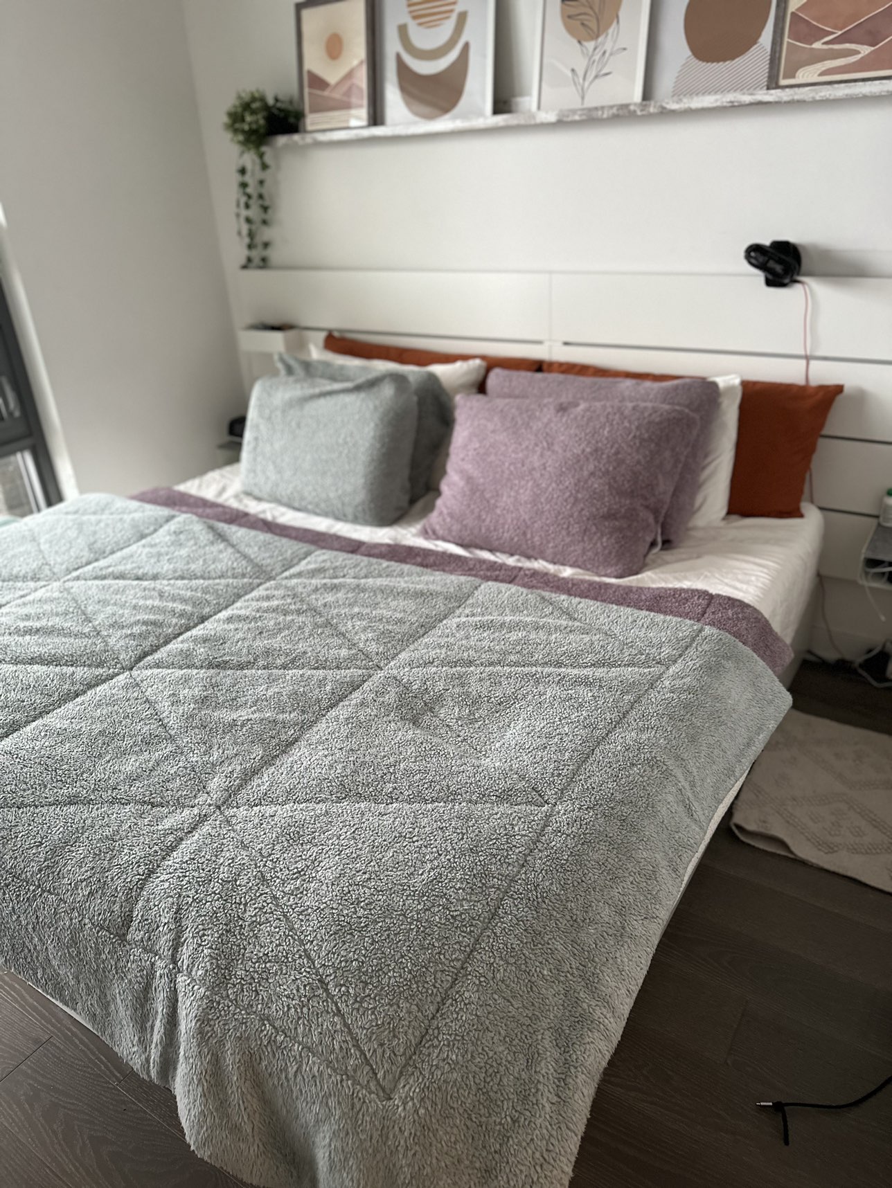 Moving Sale - NORDLI IKEA Bed with headboard and storage - white