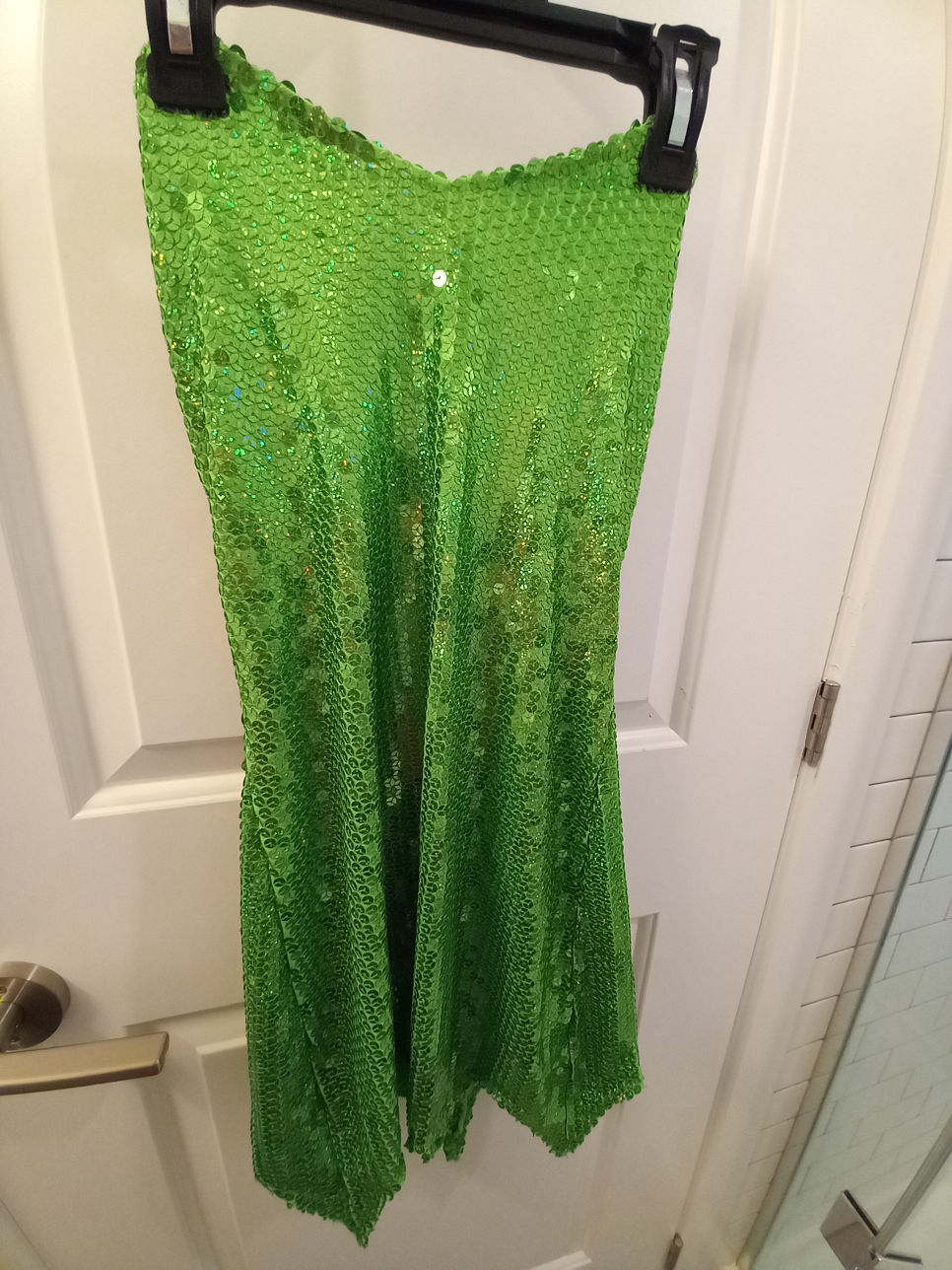 Tinkerbell Fairy Dress with Wings Green Sequins Costume - photo 2