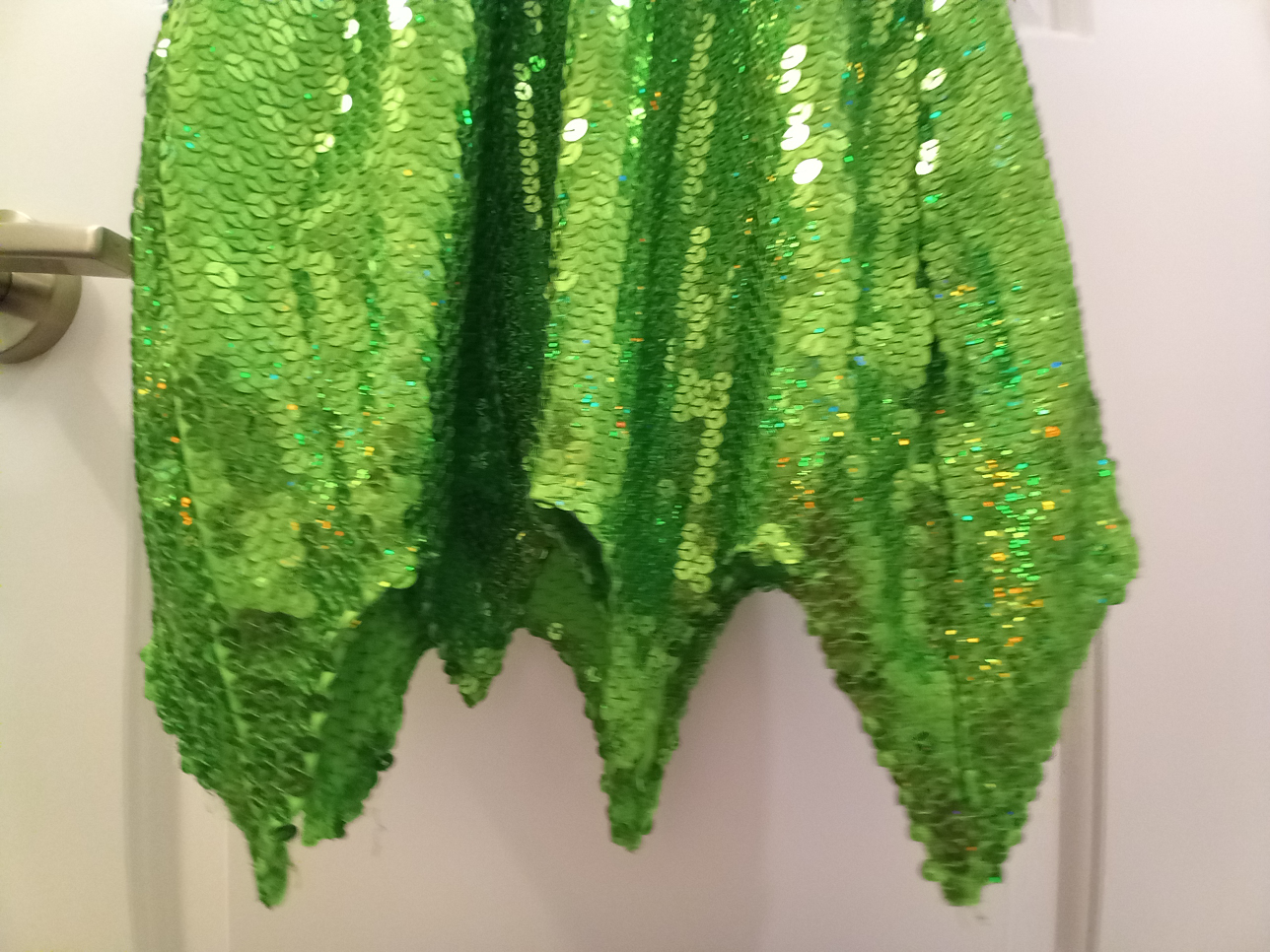 Tinkerbell Fairy Dress with Wings Green Sequins Costume - photo 3