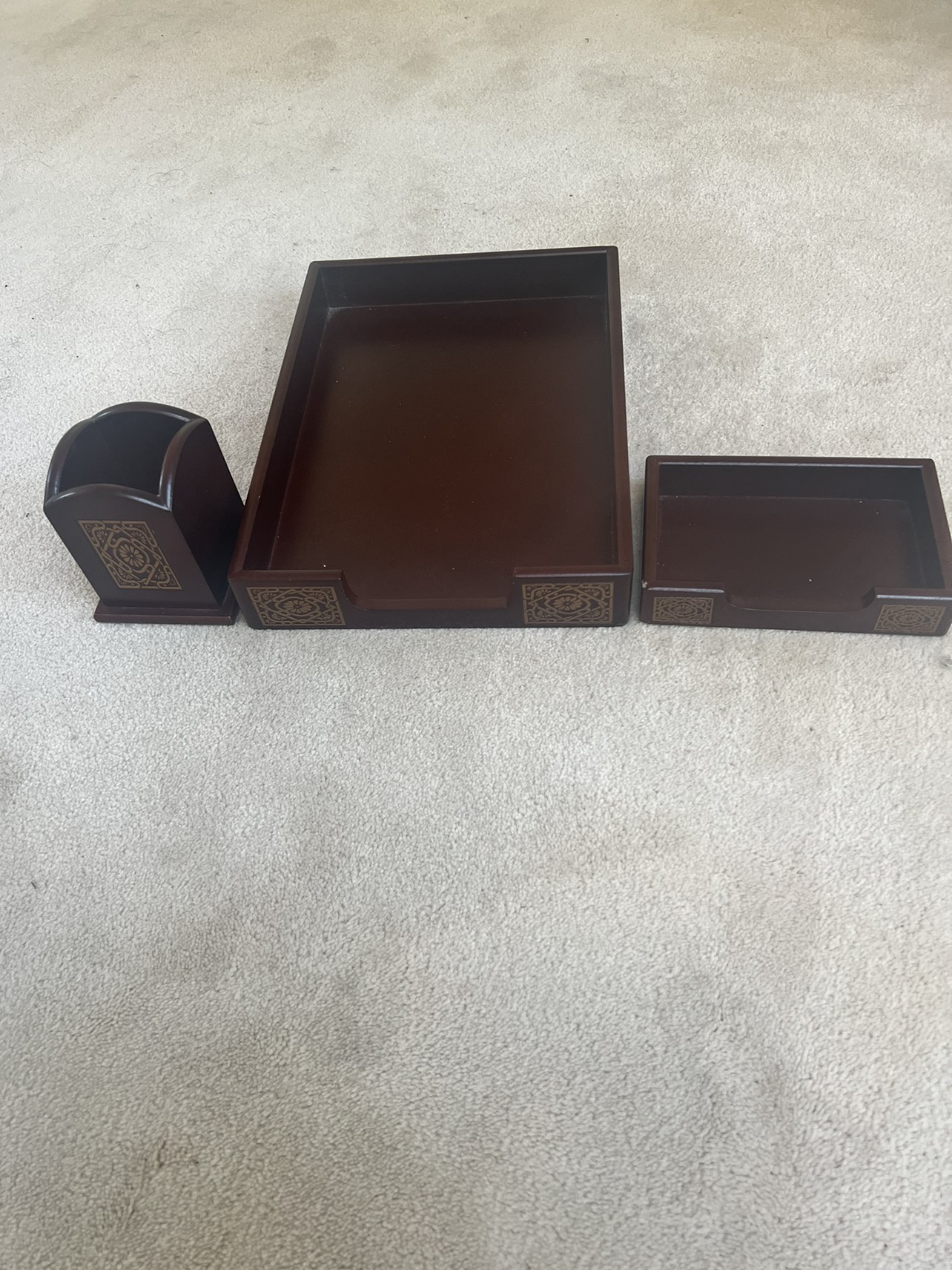 3 piece Wooden Desk organizer - photo 2