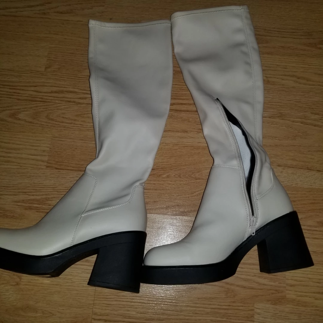 Call it Spring White Vegan Leather Knee High Boots