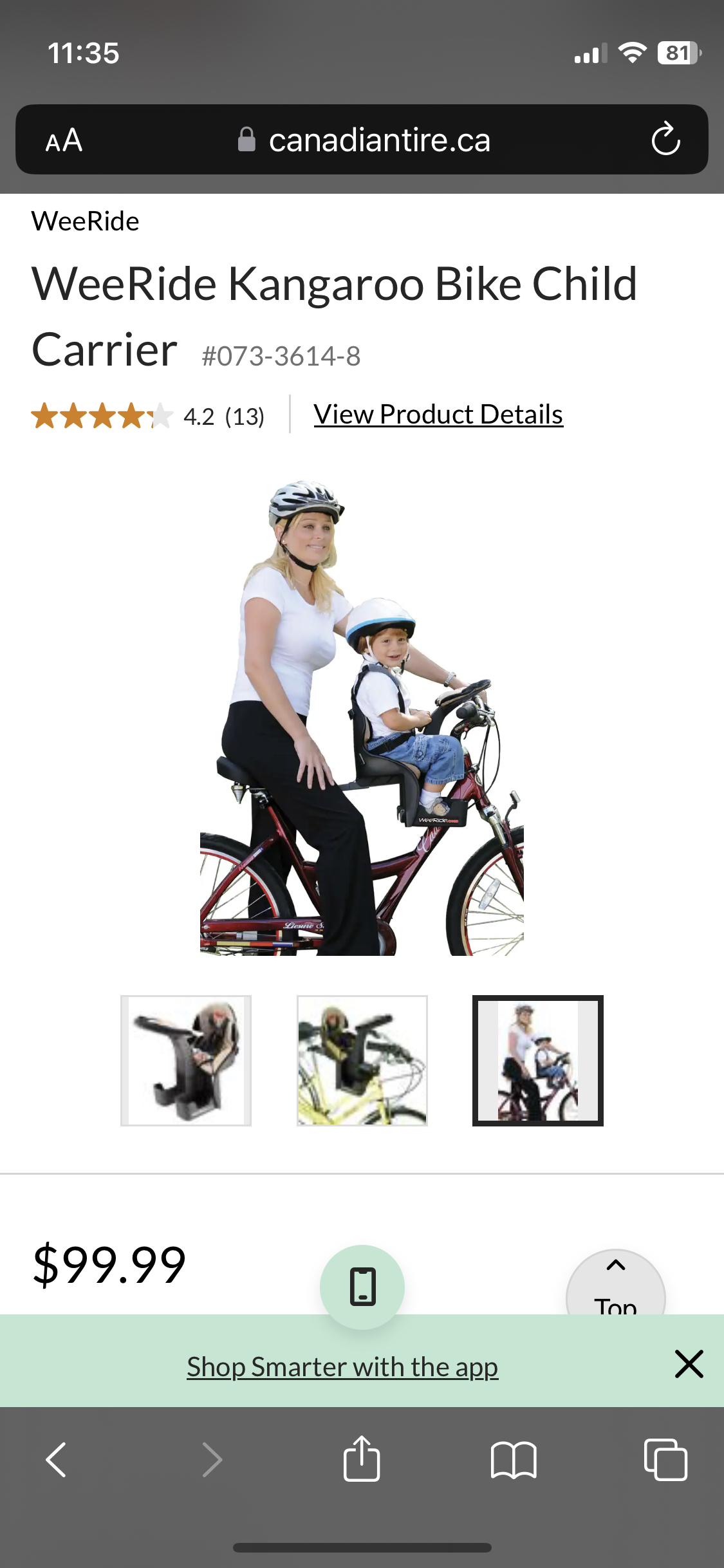 WeeRide bike seat