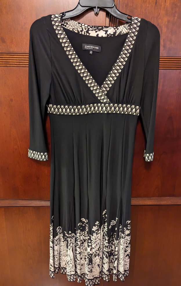 3/4 sleeve high waisted long dress