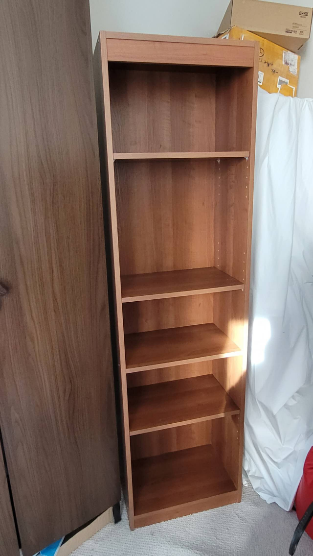 5-Shelf Narrow Bookcase like new