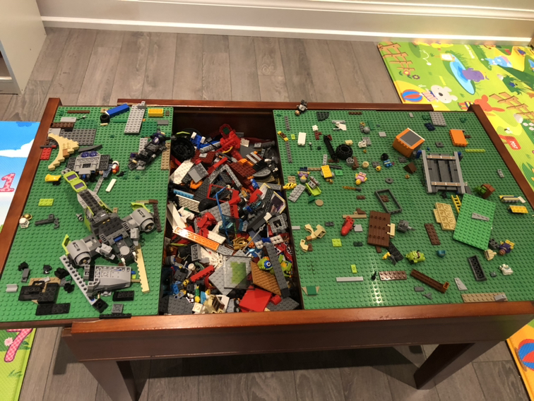 Lego table with storage and 2 bins - photo 2
