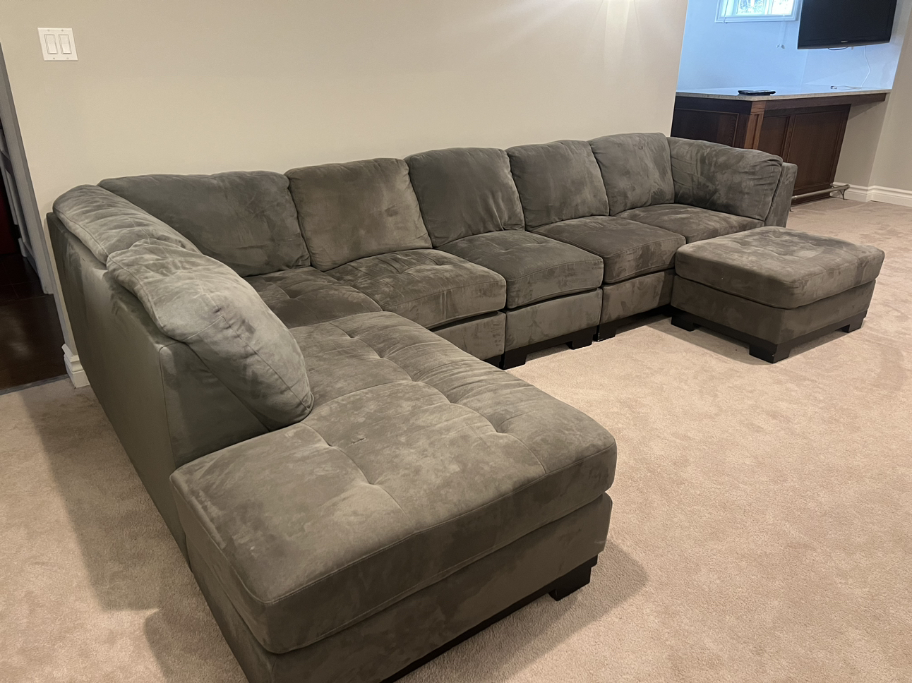 Section couch with ottoman