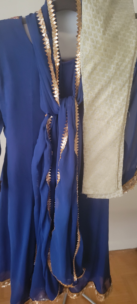 Blue Embroidered ( Hand Embroidered ), 3 pieses Dress image indicator(8)