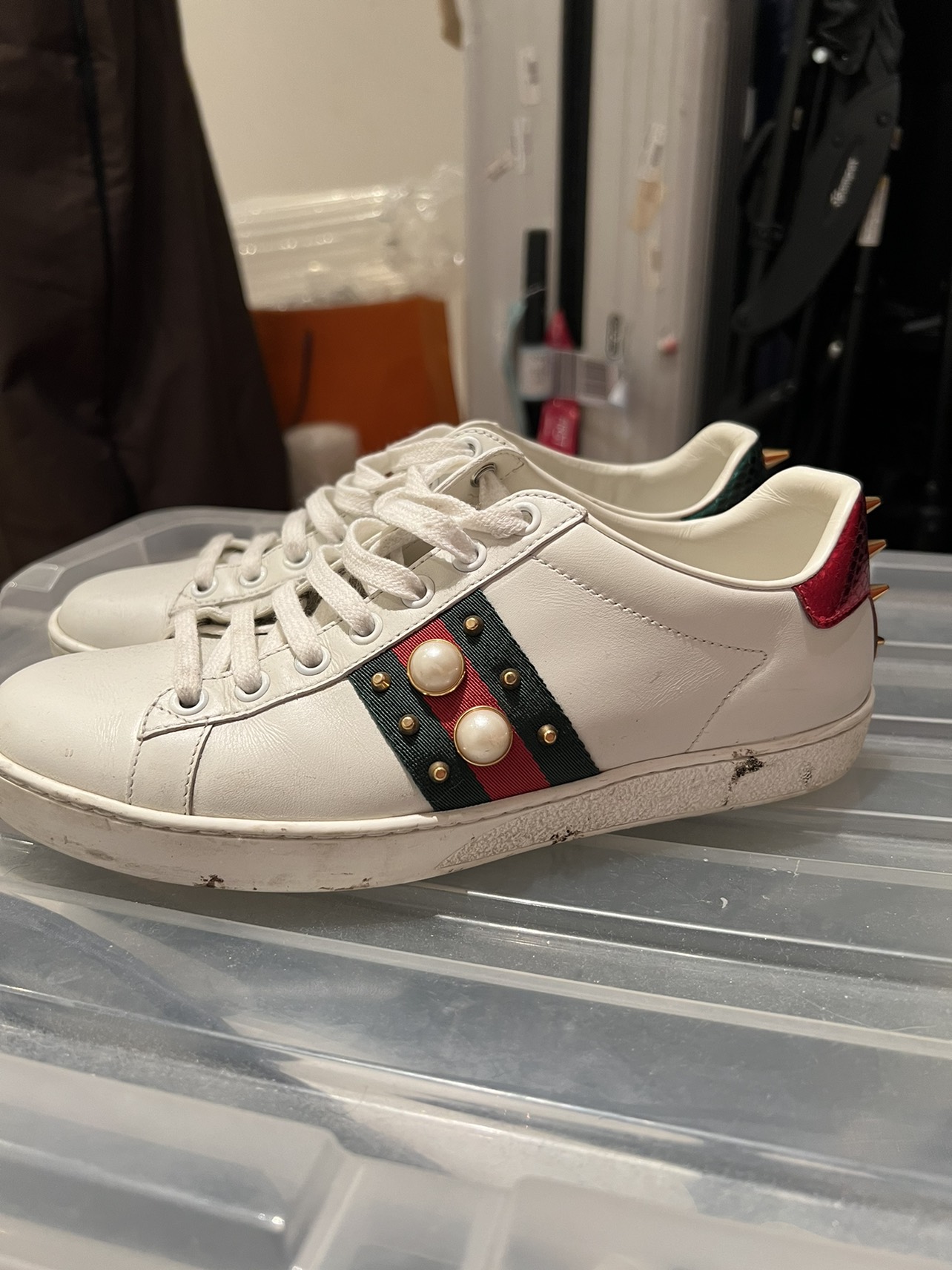 [home rearrangement sale] gucci pearl sneakers luxury