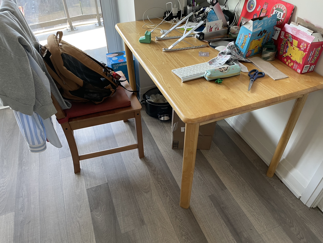 Solid Wood Dining Table with 2 chairs - photo 2