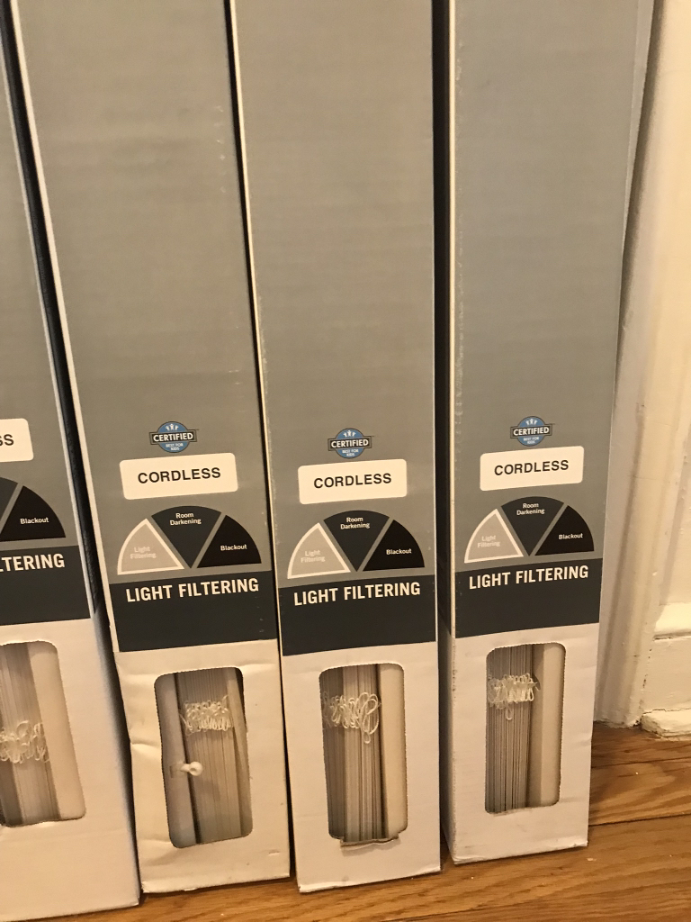 5 Brand New White 1 inch Cordless White Vinyl Blinds - photo 5