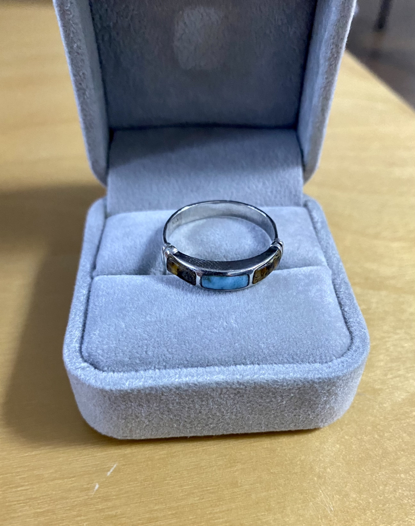 Larimar & Tiger’s Eye Silver Ring image indicator(2)