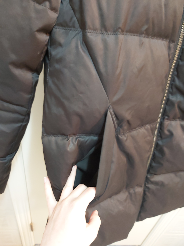 DKNY black hooded puffer coat, size medium image indicator(2)