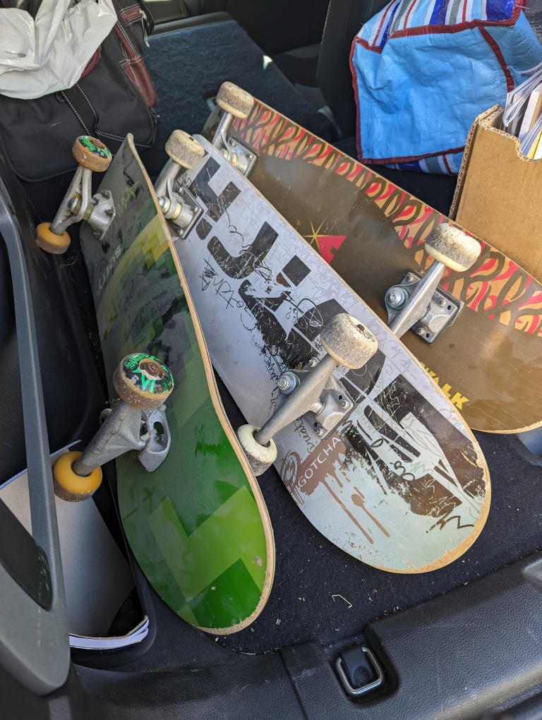 3 skateboards