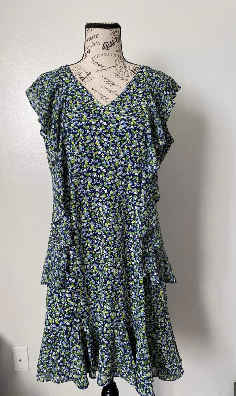 Michael Kors Floral-Print Cascade Ruffle Dress thumbnail