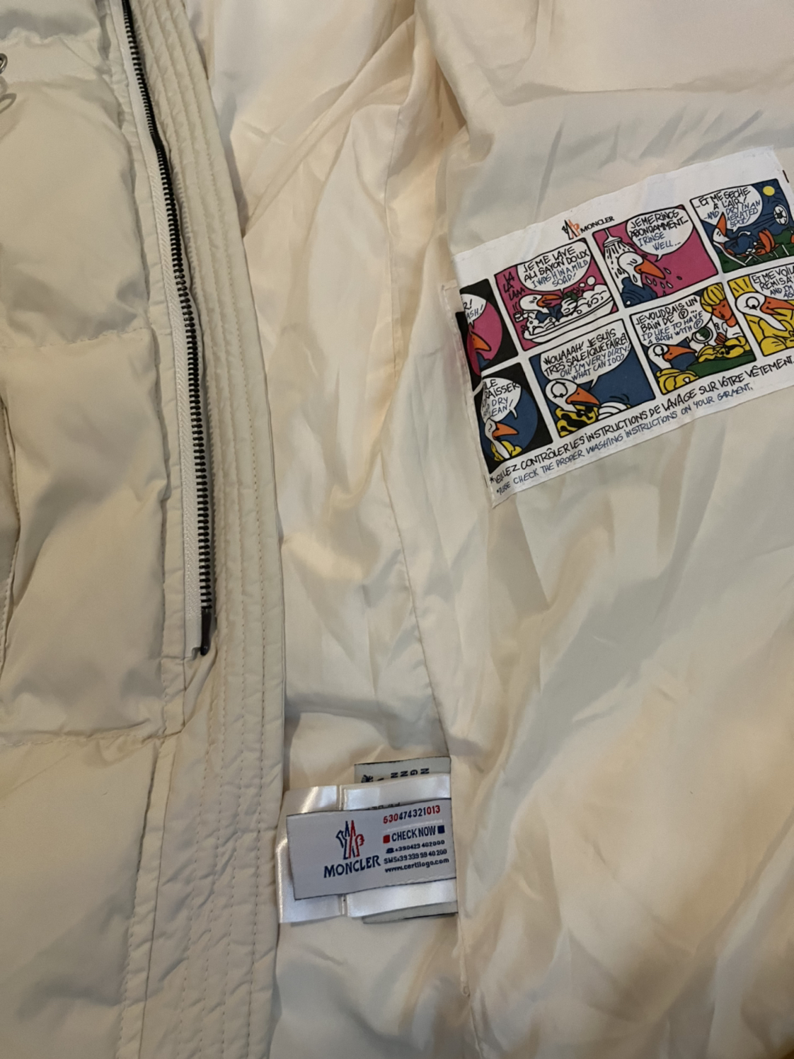 Moncler puffer jacket, cream Color, size 2 for sale. - photo 3