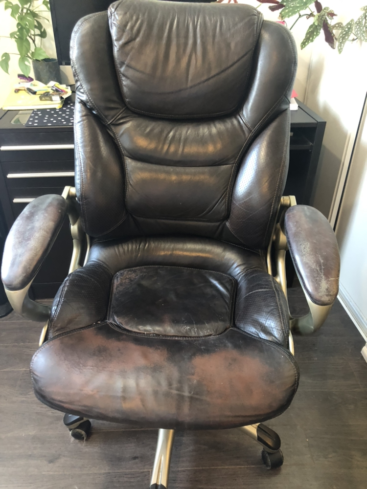 Padded leather office chair