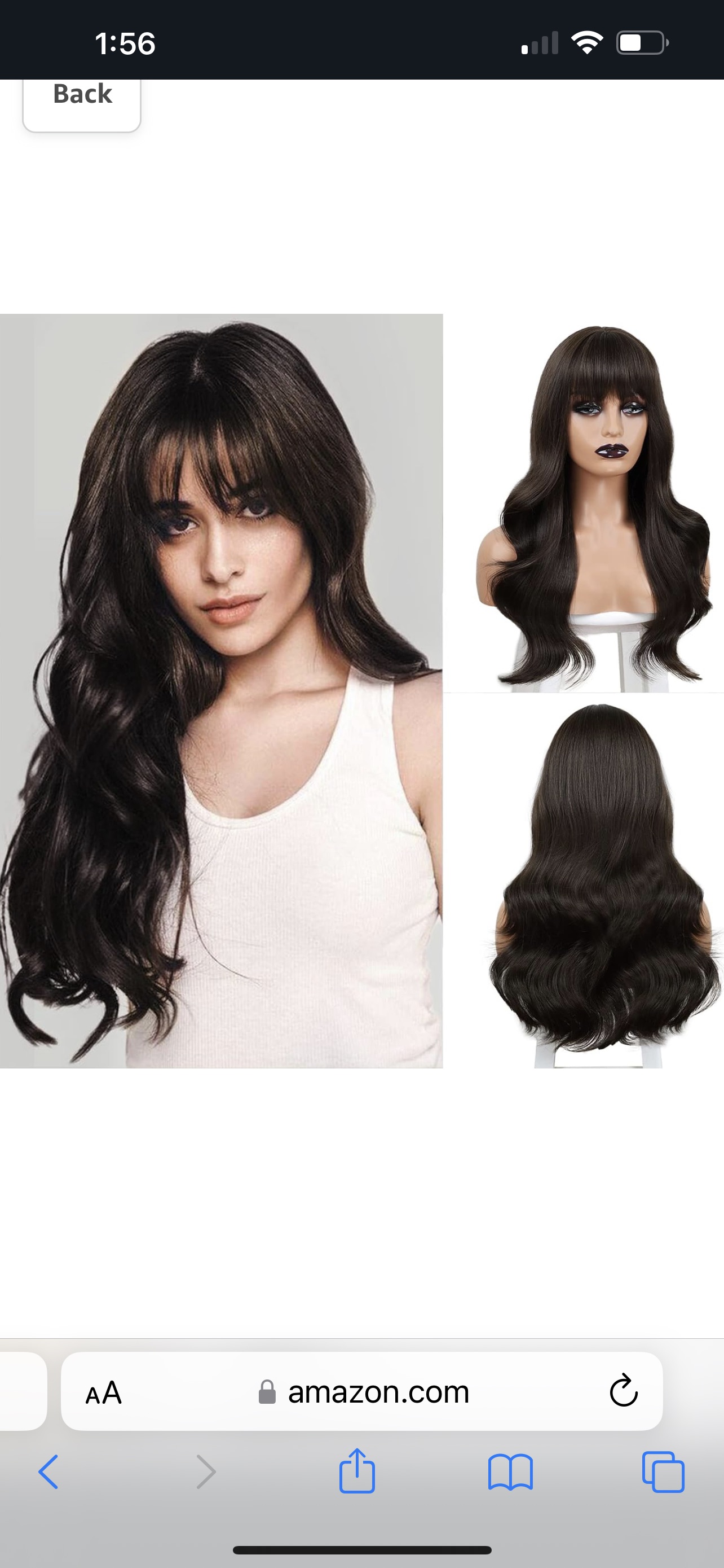 Dark ash Brown wig with bang thumbnail