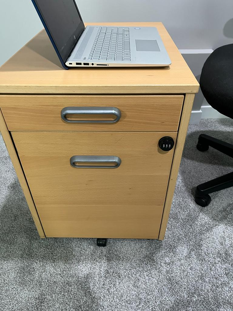 Wood cabinet with cam lock
