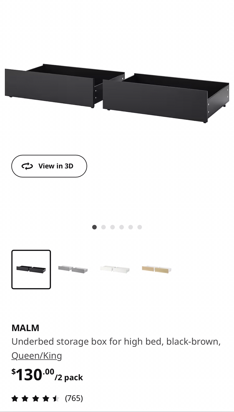 IKEA MALM Queen size bed frame with drawers - photo 3