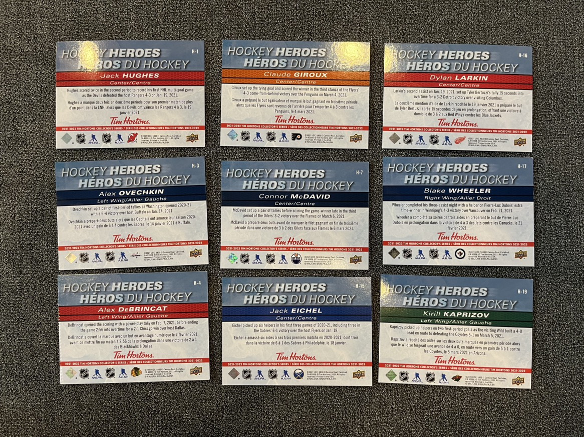 2021-2022 Tim Horton’s Specialty Hockey Cards image indicator(2)