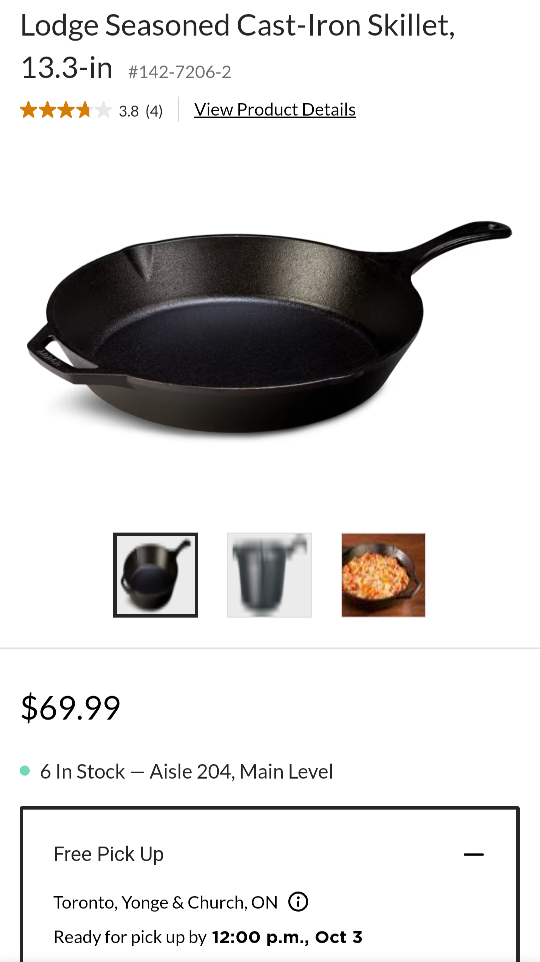 Lodge Seasoned 13.5" Cast Iron Skillet image indicator(3)