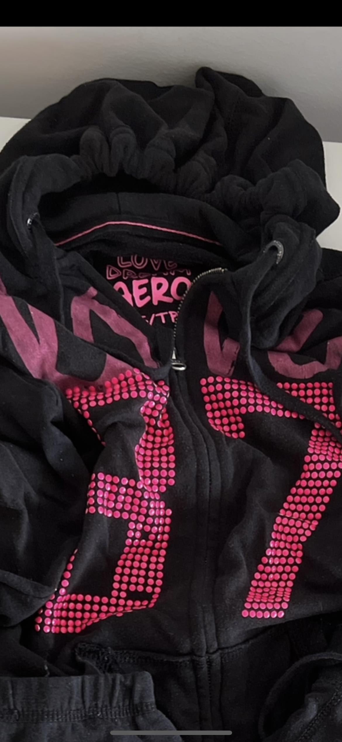 Hoodie and sweatpants set Aeropostale black with pink 🦃 - photo 3