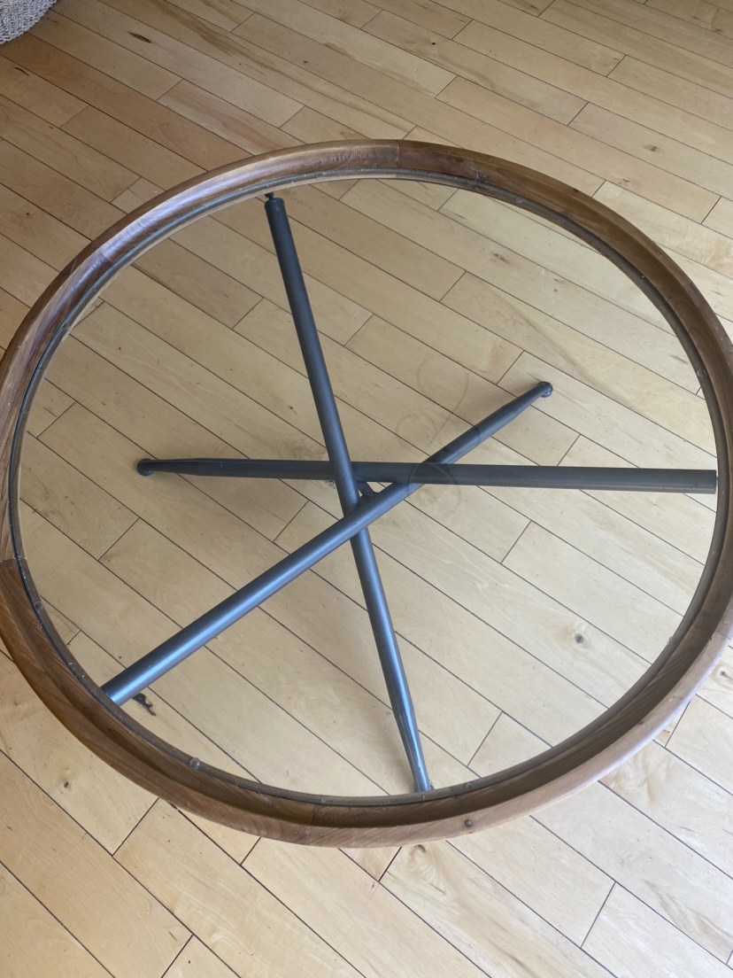 Round glass coffee table